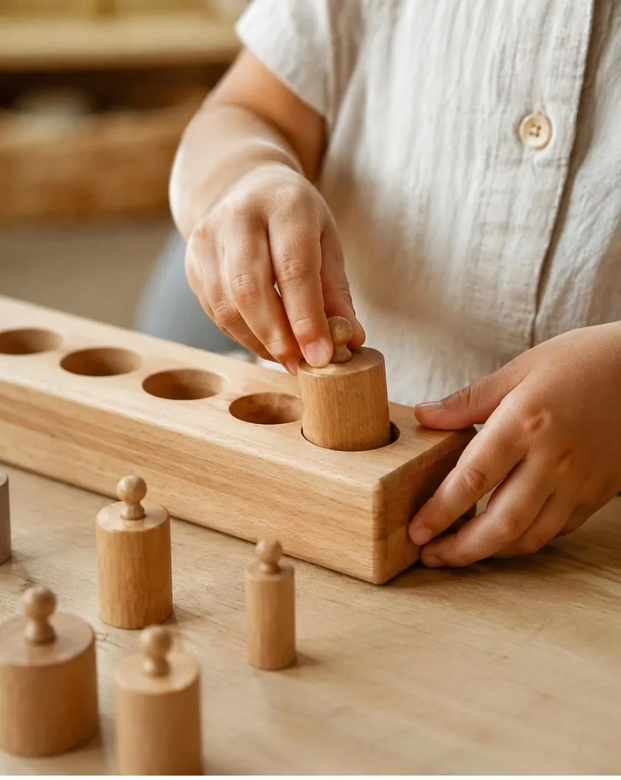 Hände mit Montessori-Material